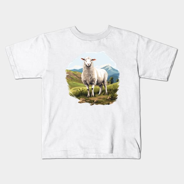 White Sheep Kids T-Shirt by zooleisurelife